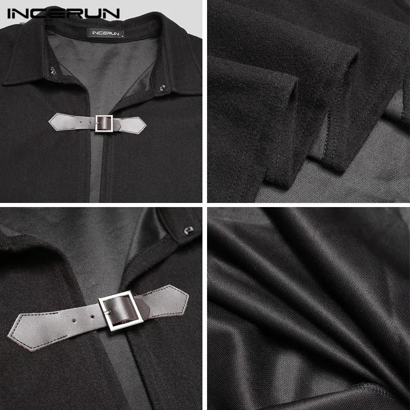 INCERUN 2023 Fashion Men Cloak Coat