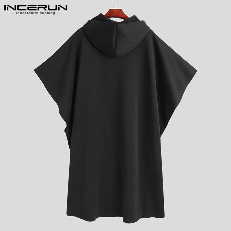 Fashion Men's Hooded Cloak Coat