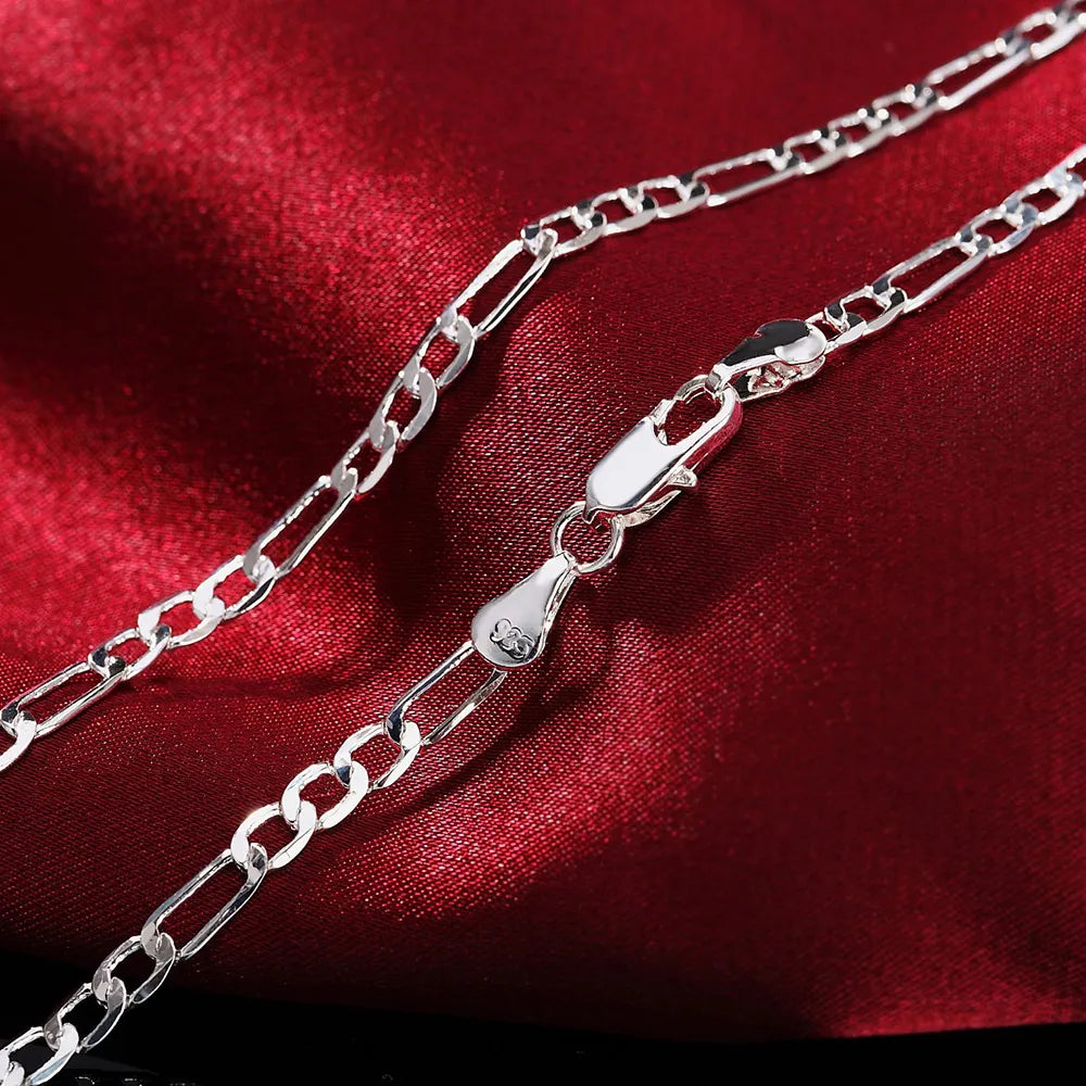 Noble new arrive 925 sterling silver 4MM chain for men set