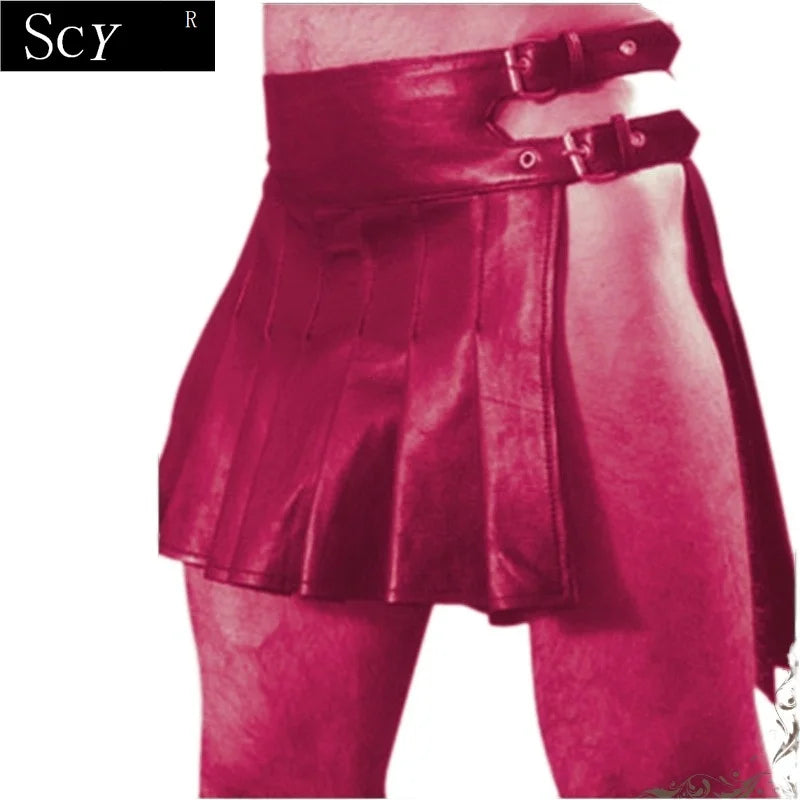 Pleated Tartan Ruffled Men's Skirt