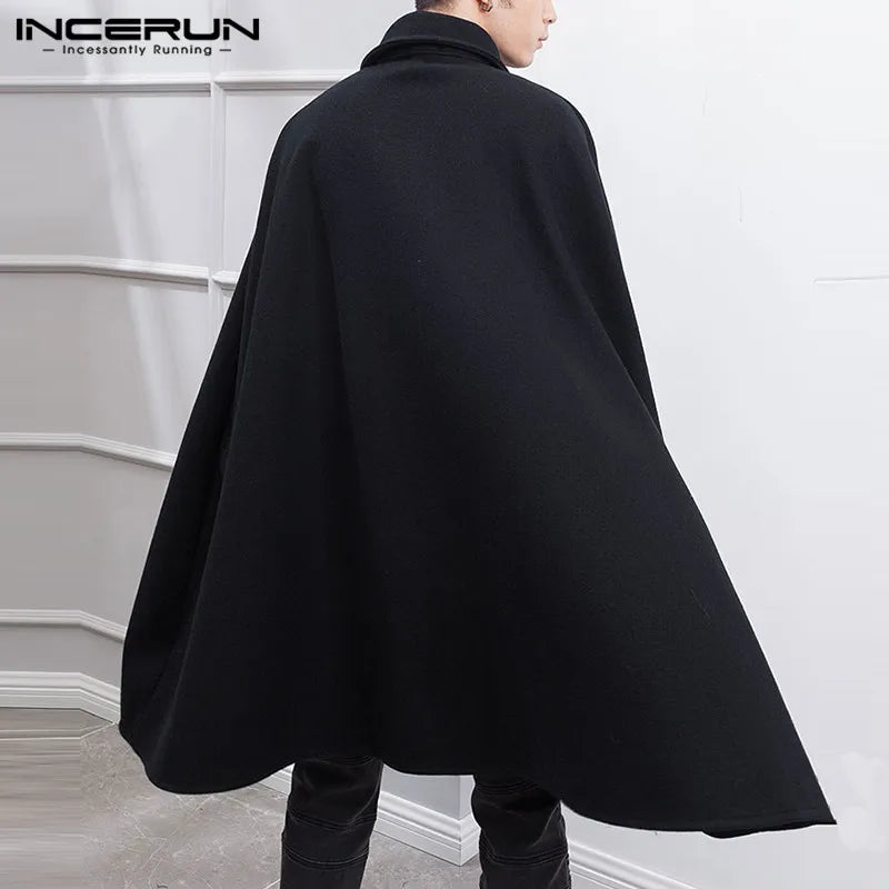INCERUN 2023 Fashion Men Cloak Coat