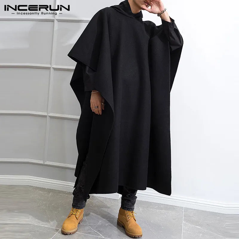 Fashion Men's Hooded Cloak Coat