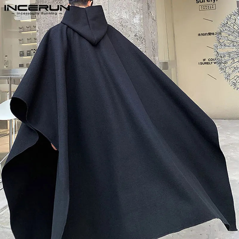 Fashion Men's Hooded Cloak Coat