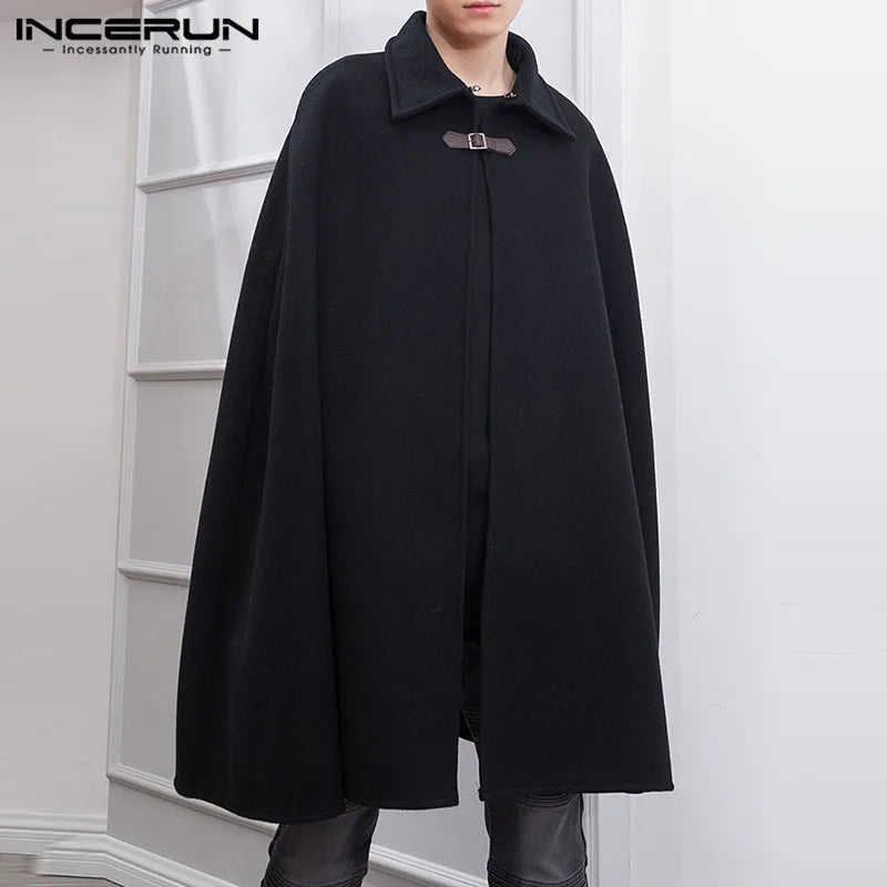 INCERUN 2023 Fashion Men Cloak Coat