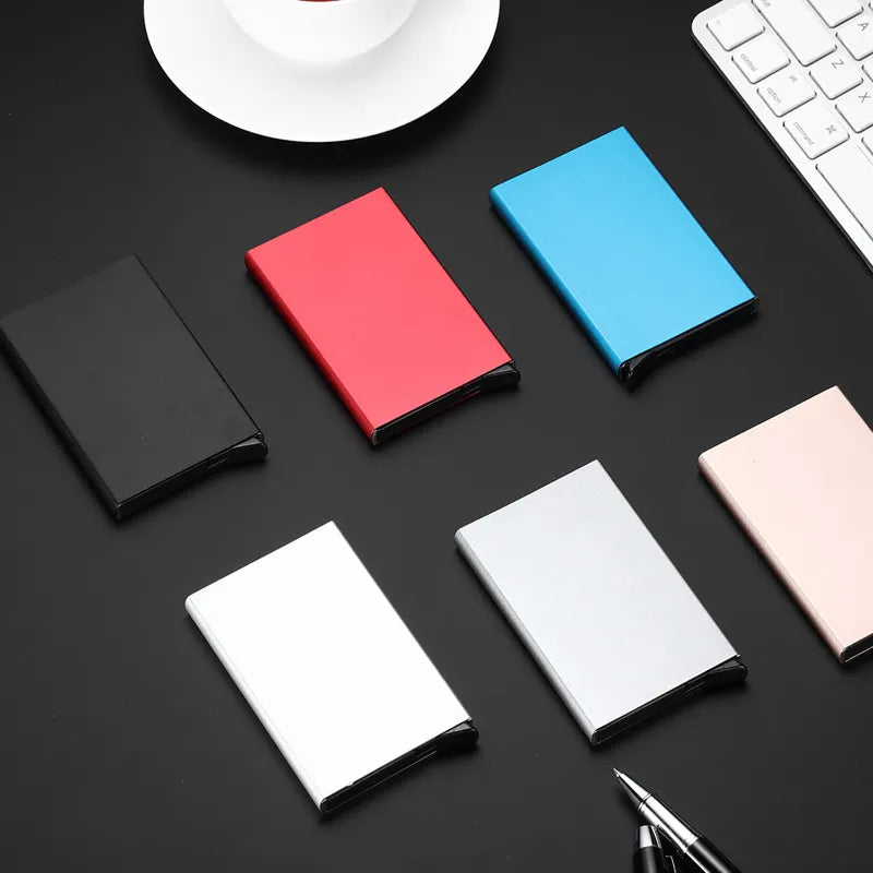 Slim Aluminum Wallet With Elasticity Back Pouch ID
