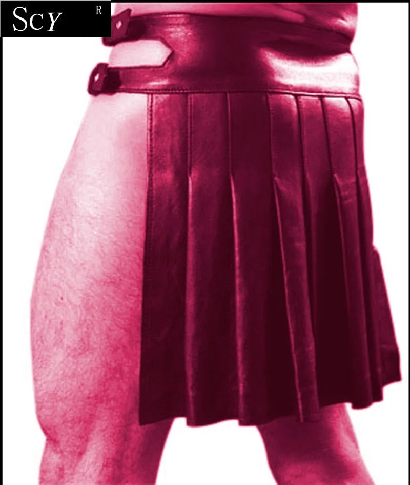 Pleated Tartan Ruffled Men's Skirt
