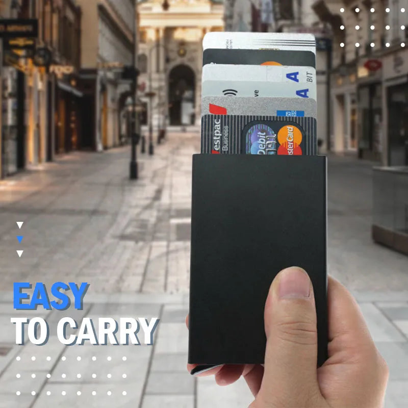Slim Aluminum Wallet With Elasticity Back Pouch ID