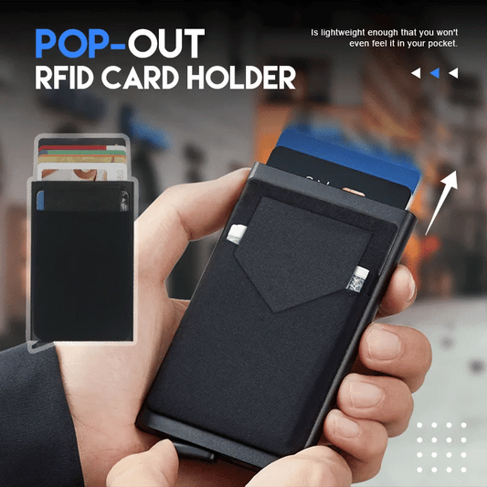 Slim Aluminum Wallet With Elasticity Back Pouch ID