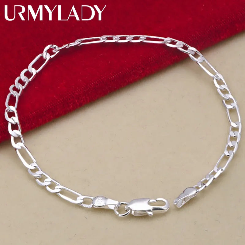Noble new arrive 925 sterling silver 4MM chain for men set