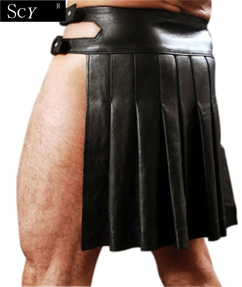 Pleated Tartan Ruffled Men's Skirt