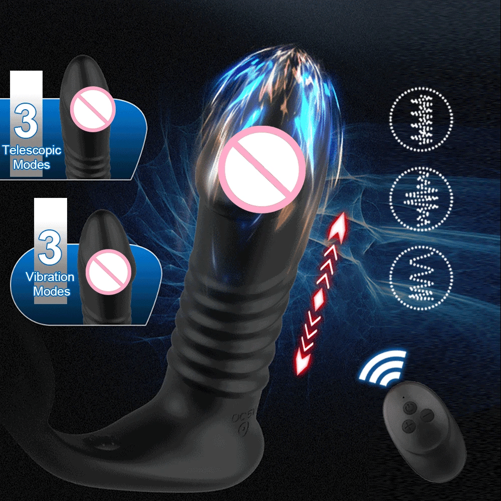 Telescopic Anal Vibrators for Men Wireless Prostate Stimulator Massager