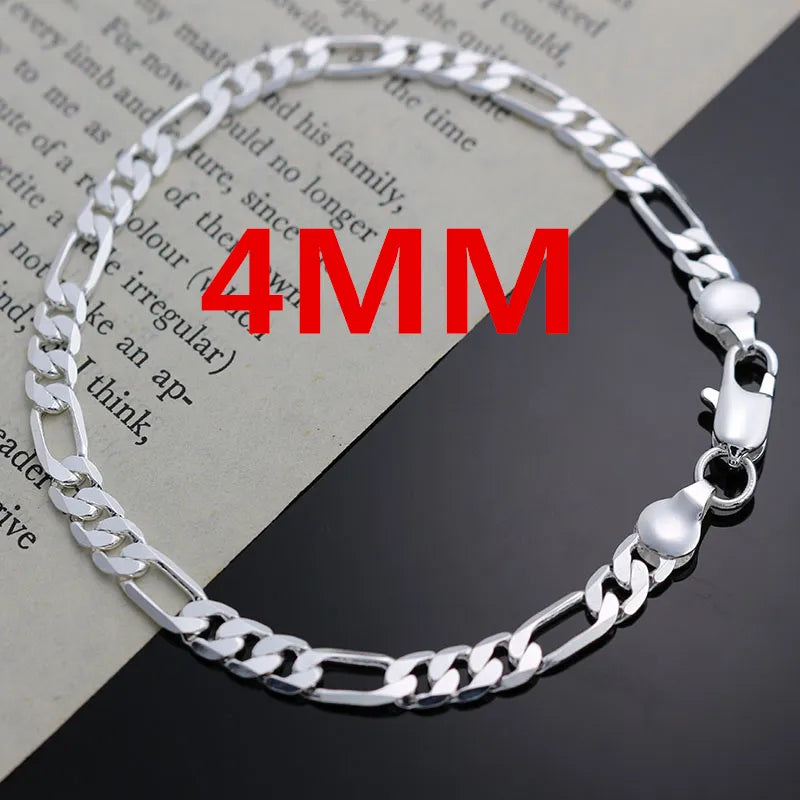 Noble new arrive 925 sterling silver 4MM chain for men set